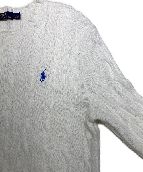 POLO RALPH LAUREN（ポロ・ラルフローレン）POLO RALPH LAUREN (ポロ・ラルフローレン) ケーブルニット ホワイト サイズ:Ｓの古着・服飾アイテム