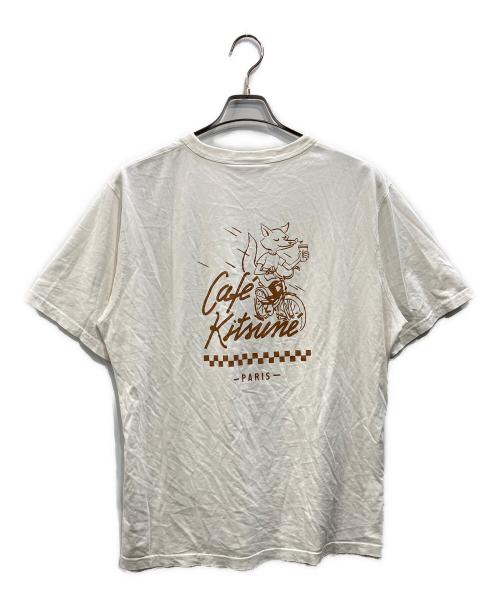 CAFE KITSUNE（カフェ キツネ）CAFE KITSUNE (カフェ キツネ) プリントTシャツ ホワイト サイズ:Mの古着・服飾アイテム