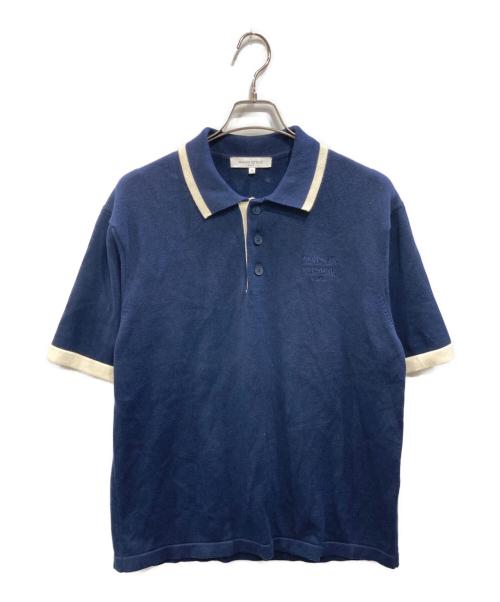 maison kitsune（アシッドメゾンキツネ）MAISON KITSUNE (アシッドメゾンキツネ) コットン ニット コンフォート ポロ カラー classic navy サイズ:Mの古着・服飾アイテム
