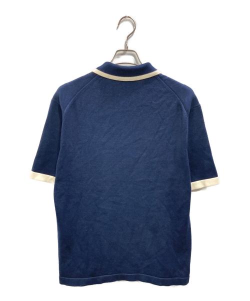 maison kitsune（アシッドメゾンキツネ）MAISON KITSUNE (アシッドメゾンキツネ) コットン ニット コンフォート ポロ カラー classic navy サイズ:Mの古着・服飾アイテム
