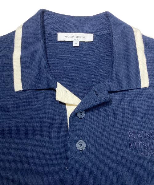 maison kitsune（アシッドメゾンキツネ）MAISON KITSUNE (アシッドメゾンキツネ) コットン ニット コンフォート ポロ カラー classic navy サイズ:Mの古着・服飾アイテム