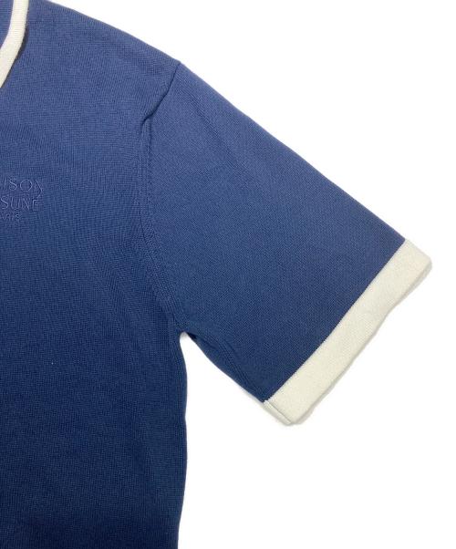 maison kitsune（アシッドメゾンキツネ）MAISON KITSUNE (アシッドメゾンキツネ) コットン ニット コンフォート ポロ カラー classic navy サイズ:Mの古着・服飾アイテム