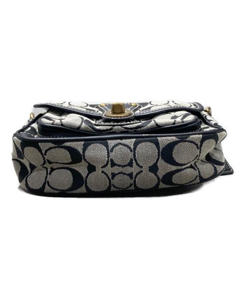 COACH（コーチ）COACH (コーチ) シグネチャー ターンロックショルダーバッグ ベージュブラックの古着・服飾アイテム