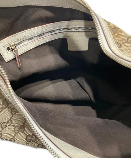 GUCCI（グッチ）GUCCI (グッチ) GGキャンバス ホーボーバッグ ベージュ×ホワイトの古着・服飾アイテム