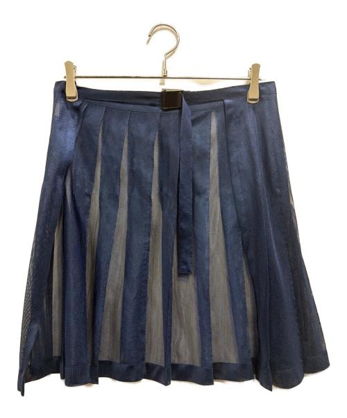 UNDERCOVER（アンダーカバー）UNDERCOVER (アンダーカバー) 00SS メッシュラップスカート ブルー サイズ:FREEの古着・服飾アイテム