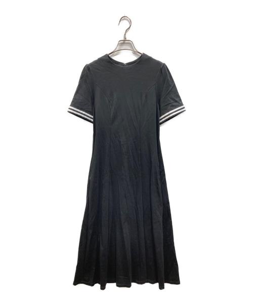 BORDERS at BALCONY（ボーダーズアットバルコニー）BORDERS AT BALCONY (ボーダーズアットバルコニー) FLARE TEE DRESS ブラック サイズ:38の古着・服飾アイテム