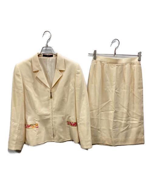 LEONARD FASHION（レオナールファッション）LEONARD FASHION (レオナールファッション) ジャケット・スカートセットアップ アイボリー サイズ:9ARの古着・服飾アイテム