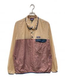 Patagonia（パタゴニア）の古着「メンズ・フーディニ・スタッシュ・1/2ジップ・プルオーバー」｜ベージュ×パープル