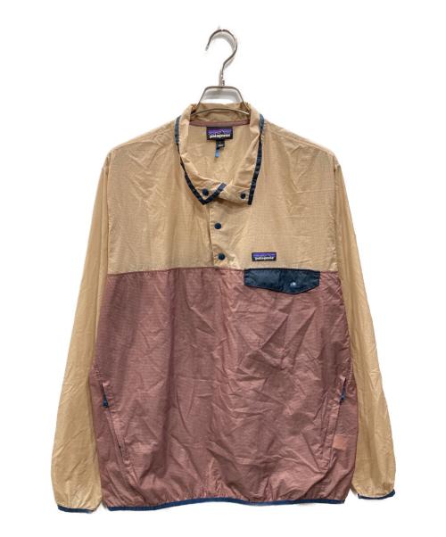 Patagonia（パタゴニア）Patagonia (パタゴニア) メンズ・フーディニ・スタッシュ・1/2ジップ・プルオーバー ベージュ×パープル サイズ:Lの古着・服飾アイテム