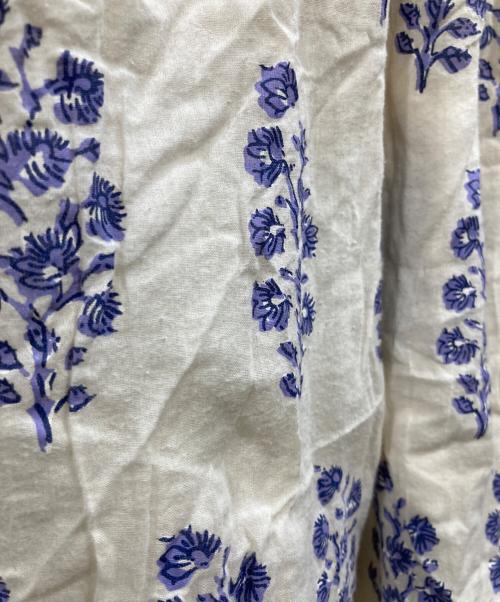 ne quittez pas（ヌキテパ）ne quittez pas (ヌキテパ) Cotton Voile Ethnic Combination Print Gather Dress アイボリー×パープル サイズ:Mの古着・服飾アイテム