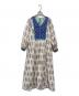 ne quittez pas（ヌキテパ）の古着「Cotton Voile Ethnic Combination Print Gather Dress」｜アイボリー×パープル