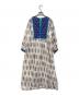 ne quittez pas (ヌキテパ) Cotton Voile Ethnic Combination Print Gather Dress アイボリー×パープル サイズ:M：15000円