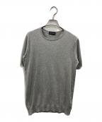 JOHN SMEDLEYジョンスメドレー）の古着「SEA ISLAND COTTON（シーアイランドコットン） ショートスリーブニット」｜グレー