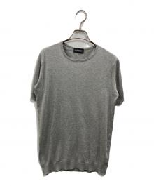 JOHN SMEDLEY（ジョンスメドレー）の古着「SEA ISLAND COTTON（シーアイランドコットン） ショートスリーブニット」｜グレー