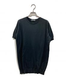 JOHN SMEDLEY（ジョンスメドレー）の古着「SEA ISLAND COTTON ショートスリーブニット(シー アイランド コットン ショートスリーブ ニット)」｜ブラック