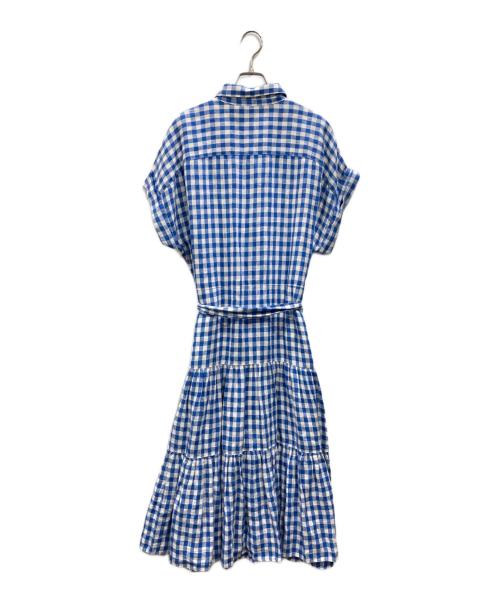 LAUREN RALPH LAUREN（ローレン ラルフ ローレン）LAUREN RALPH LAUREN (ローレン ラルフ ローレン) ギンガムチェック リネンシャツワンピース ブルー サイズ:Sの古着・服飾アイテム