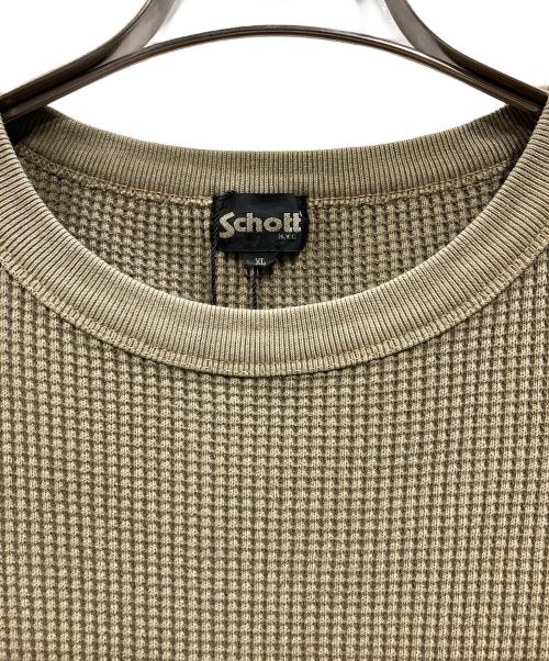 Schott（ショット）Schott (ショット) THERMAL PIGMENT O/D S/S T-SHIRT(サーマル ピグメント オーバーダイ ショートスリーブ ティーシャツ) カーキ サイズ:XL 未使用品の古着・服飾アイテム