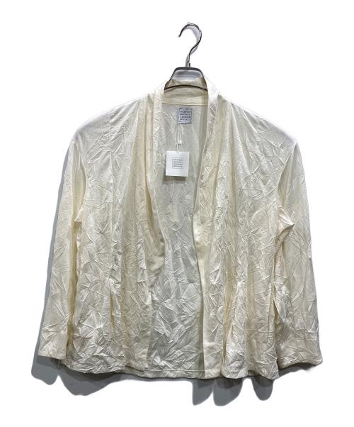 GGG（ジージージー）ggg High Gauge Washer Ponte Shawl Collar Easy Light Jacket（ハイゲージ ワッシャー ポンテ ショールカラー イージー ライト ジャケット） ホワイト サイズ:SIZE Sの古着・服飾アイテム