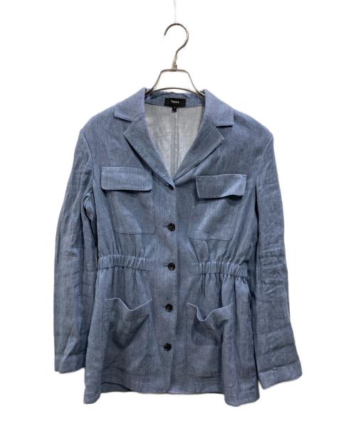 theory（セオリー）theory (セオリー) DENIM CRUNCH CINCH PATCH JKT（デニムクランチシンチパッチジェイケイティー） ブルー サイズ:SIZE 2の古着・服飾アイテム