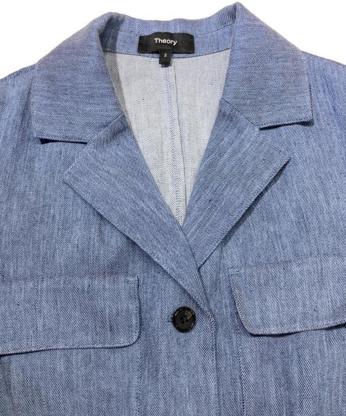 theory（セオリー）theory (セオリー) DENIM CRUNCH CINCH PATCH JKT（デニムクランチシンチパッチジェイケイティー） ブルー サイズ:SIZE 2の古着・服飾アイテム