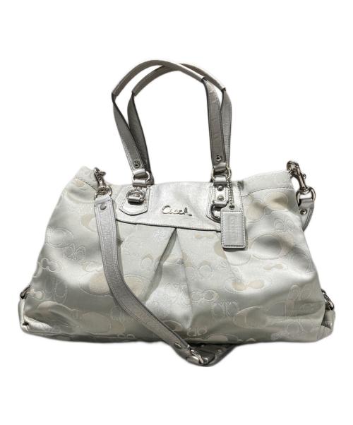 COACH（コーチ）COACH (コーチ) シグネチャー 2WAYバッグ シルバーの古着・服飾アイテム