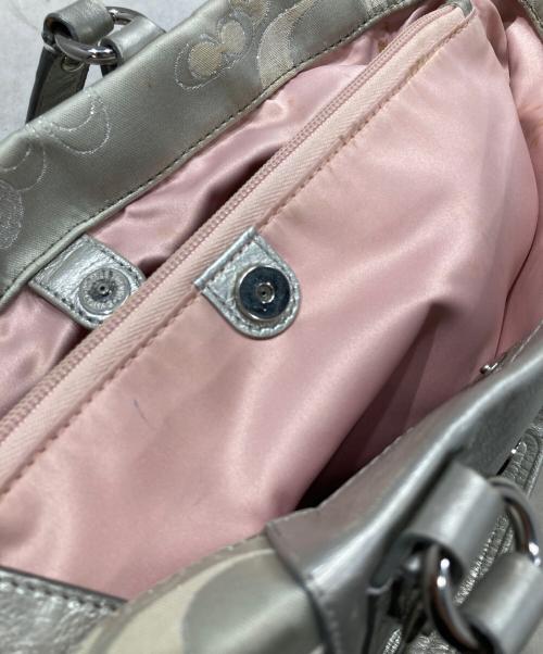 COACH（コーチ）COACH (コーチ) シグネチャー 2WAYバッグ シルバーの古着・服飾アイテム