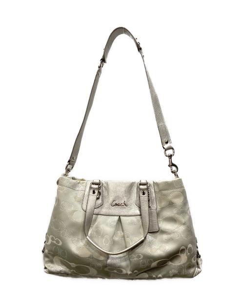COACH（コーチ）COACH (コーチ) シグネチャー 2WAYバッグ シルバーの古着・服飾アイテム