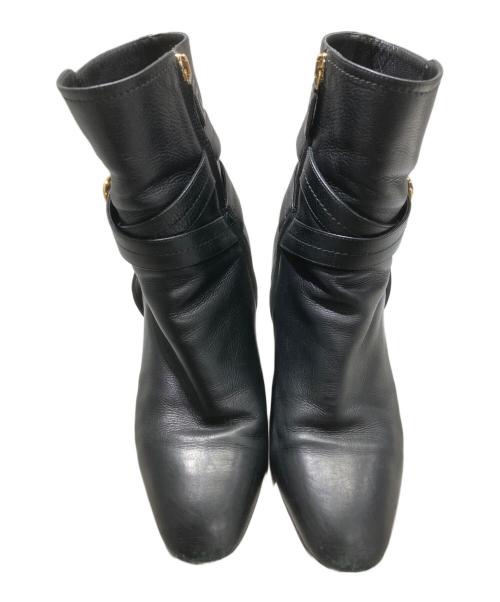 Salvatore Ferragamo（サルヴァトーレ フェラガモ）Salvatore Ferragamo (サルヴァトーレ フェラガモ) レザーアンクルブーツ ブラック サイズ:8Dの古着・服飾アイテム