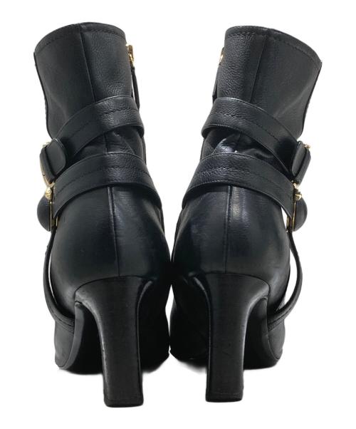 Salvatore Ferragamo（サルヴァトーレ フェラガモ）Salvatore Ferragamo (サルヴァトーレ フェラガモ) レザーアンクルブーツ ブラック サイズ:8Dの古着・服飾アイテム