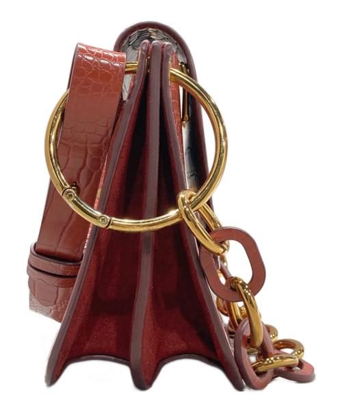 CHARLES & KEITH（チャールズアンドキース）CHARLES & KEITH (チャールズアンドキース) クロックエフェクト チャンキーチェーンバッグ レッドの古着・服飾アイテム