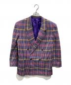 GIANNI VERSACE COUTUREジャンニヴェルサーチクチュール）の古着「ツイードダブルジャケット」｜パープル
