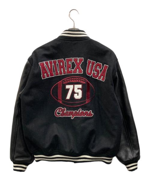 AVIREX（アヴィレックス）AVIREX (アヴィレックス) SKOOKUM (スクーカム) VARSITY JACKET ブラック サイズ:Lの古着・服飾アイテム