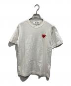 PLAY COMME des GARCONSプレイコムデギャルソン）の古着「T-Shirt With Red Emblem（ティーシャツ・ウィズ・レッド・エンブレム）」｜ホワイト
