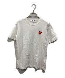 PLAY COMME des GARCONS（プレイコムデギャルソン）の古着「T-Shirt With Red Emblem（ティーシャツ・ウィズ・レッド・エンブレム）」｜ホワイト