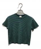 6(ROKU) BEAUTY&YOUTHロク ビューティーアンドユース）の古着「コットン フライス Tシャツ」｜グリーン