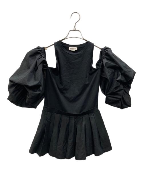 ALEXANDER McQUEEN（アレキサンダーマックイーン）ALEXANDER McQUEEN (アレキサンダーマックイーン) Open Shoulder Blouse ブラック サイズ:40の古着・服飾アイテム