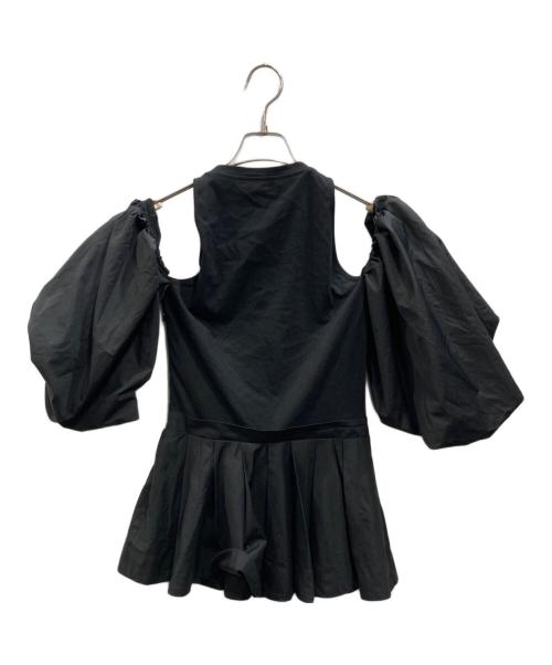 ALEXANDER McQUEEN（アレキサンダーマックイーン）ALEXANDER McQUEEN (アレキサンダーマックイーン) Open Shoulder Blouse ブラック サイズ:40の古着・服飾アイテム