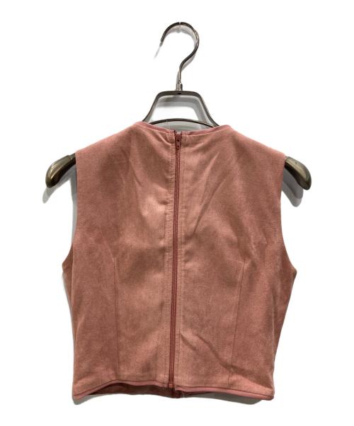 ROBE de FLEURS Glossy（ローブドフルール グロッシー）ROBE de FLEURS Glossy (ローブドフルール グロッシー) ノースリーブバストジップラップベルトセットアップミニキャバドレス ピンク サイズ:SIZE Sの古着・服飾アイテム