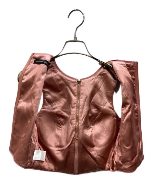 ROBE de FLEURS Glossy（ローブドフルール グロッシー）ROBE de FLEURS Glossy (ローブドフルール グロッシー) ノースリーブバストジップラップベルトセットアップミニキャバドレス ピンク サイズ:SIZE Sの古着・服飾アイテム