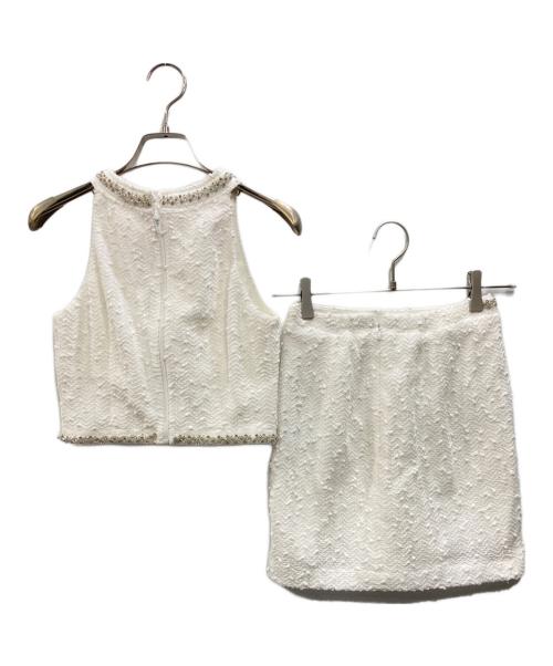 an♡（アン）an♡ (アン) バストジップ ビジューセットアップ ホワイト サイズ:Sの古着・服飾アイテム