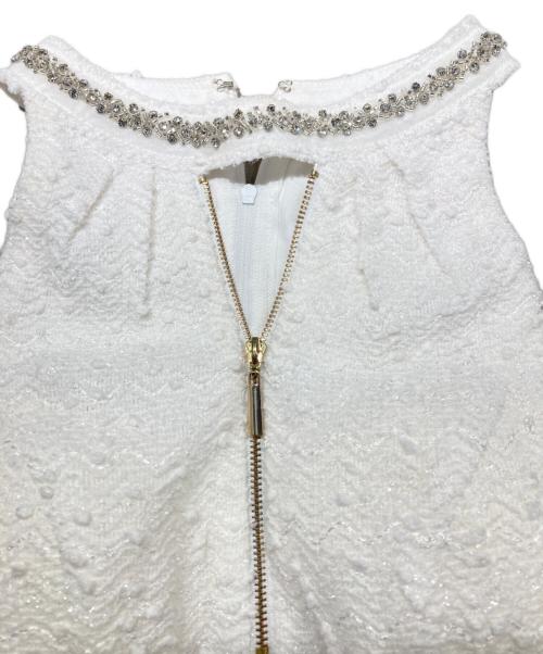 an♡（アン）an♡ (アン) バストジップ ビジューセットアップ ホワイト サイズ:Sの古着・服飾アイテム