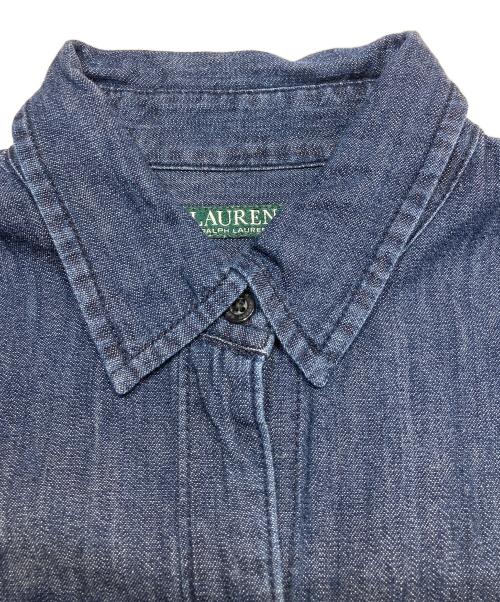 LAUREN RALPH LAUREN（ローレン ラルフ ローレン）LAUREN RALPH LAUREN (ローレン ラルフ ローレン) 校章 デニムシャツ インディゴ サイズ:Mの古着・服飾アイテム