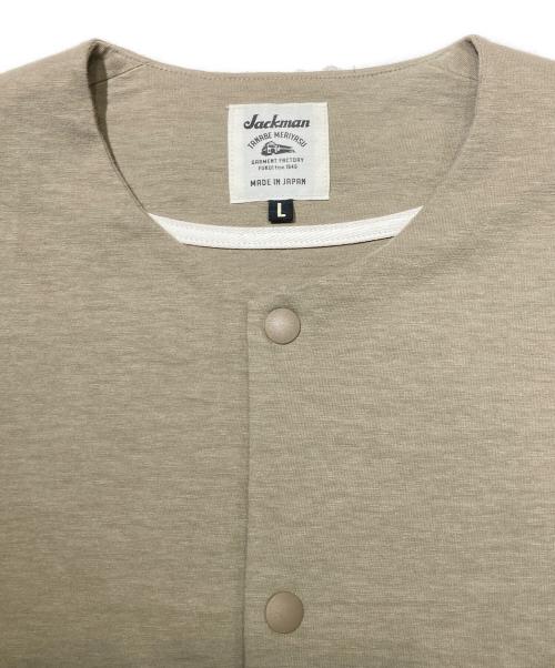 JACKMAN（ジャックマン）Jackman (ジャックマン) Stretch Collarless Jacket カーキ サイズ:Lの古着・服飾アイテム
