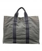 HERMESエルメス）の古着「エールライン トートバッグ」｜グレー×ブラック