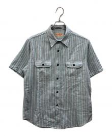 SUGAR CANE（シュガーケーン）の古着「DOBBY STRIPE WORK SHIRT（ドビーストライプ ワークシャツ）」｜ブルー