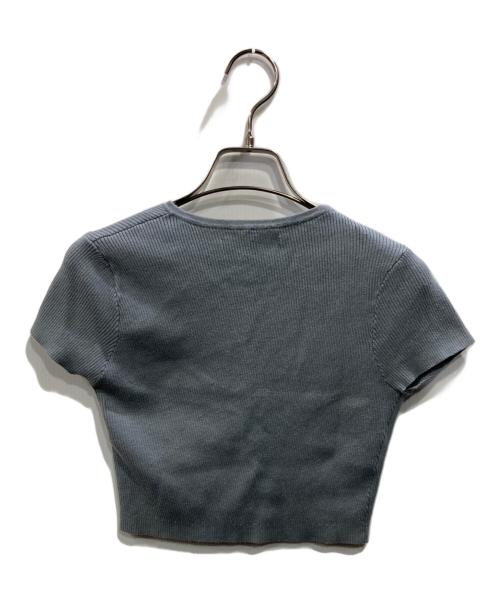 Calvin Klein Jeans（カルバンクラインジーンズ）Calvin Klein Jeans (カルバンクラインジーンズ) カットアウト リブニットトップス グレー サイズ:SIZE Mの古着・服飾アイテム