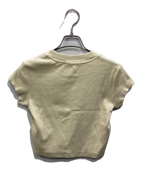 Calvin Klein Jeans（カルバンクラインジーンズ）Calvin Klein Jeans (カルバンクラインジーンズ) モノグラム ロゴ ベイビーTシャツ イエロー サイズ:SIZE Mの古着・服飾アイテム