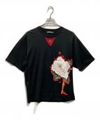 DOLCE & GABBANAドルチェ＆ガッバーナ）の古着「DG フローラルプリントTシャツ」｜ブラック