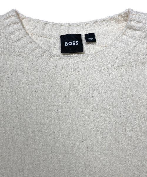 BOSS（ボス）BOSS (ボス) ロゴ チャンキーニット セーター ホワイト サイズ:XSの古着・服飾アイテム