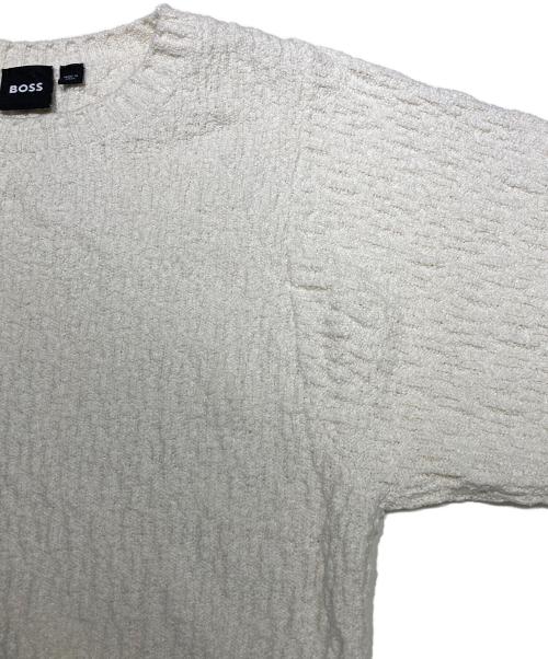 BOSS（ボス）BOSS (ボス) ロゴ チャンキーニット セーター ホワイト サイズ:XSの古着・服飾アイテム